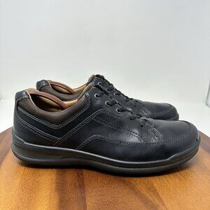 Ecco Remote Sneaker Oxford Size 11-11.5 EU 45 Black Leather Lace Up Shoes
